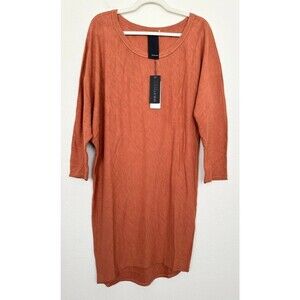 Heather by Bordeaux Lynn Asymmetric Tunic Dress Toffee Orange Women's Small NEW